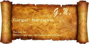 Garger Marianna névjegykártya